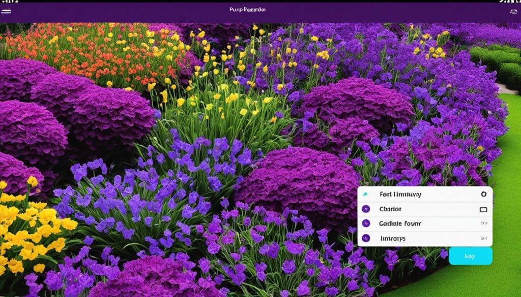 Navigating the purple garden app